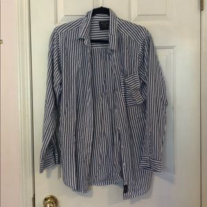 Oversized striped dress shirt